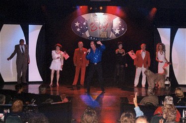 Jerry Hoban as Ed Sullivan, The Amazing Villams, Tom Sadge as Neil Diamond, Gailyn Addis as Liza Minelli, Bob Moore and his Amazing Mutts, and Bob's sister, Rosie