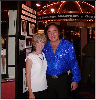 Toni McLaughlin and Tom Sadge as Neil Diamond outside the Flamingo Laughlin Showroom  ..Photo by Dennis McLaughlin